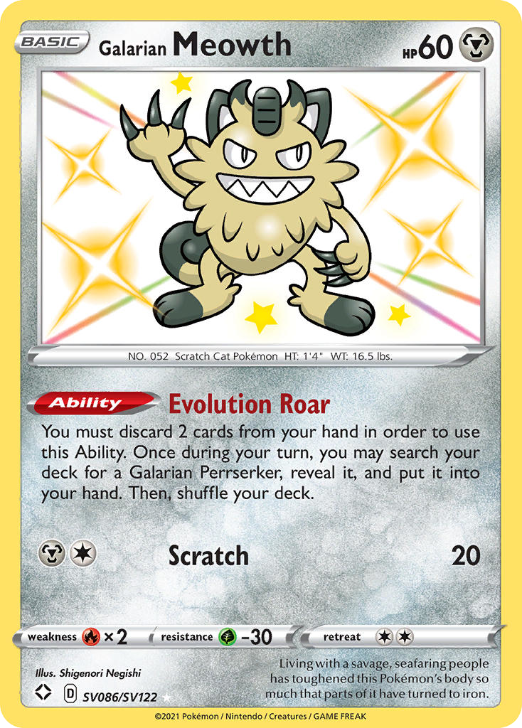 Galarian Meowth SV086 / 72