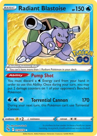 Radiant Blastoise 18 / 78