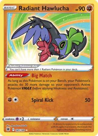 Radiant Hawlucha 81 / 189