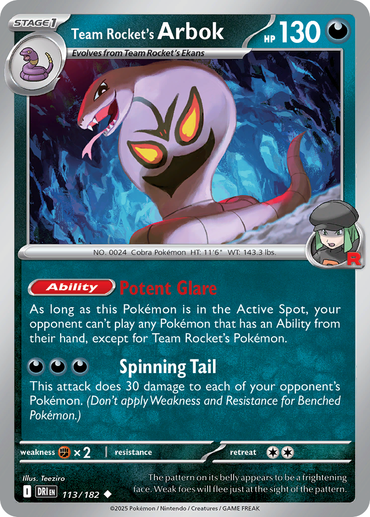 Team Rocket’s Arbok 113 / 182