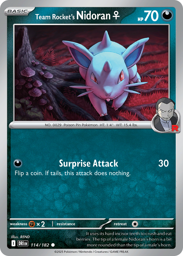 Team Rocket’s Nidoran♀ 114 / 182