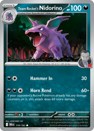 Team Rocket’s Nidorino 118 / 182