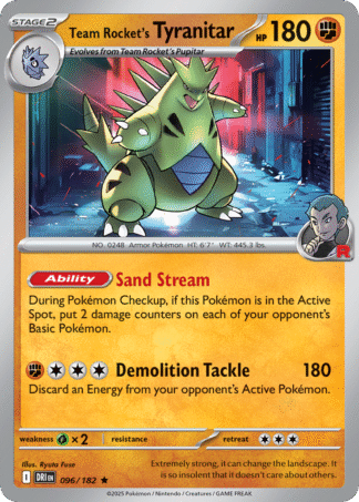 Team Rocket’s Tyranitar 96 / 182