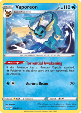 Vaporeon 30 / 185