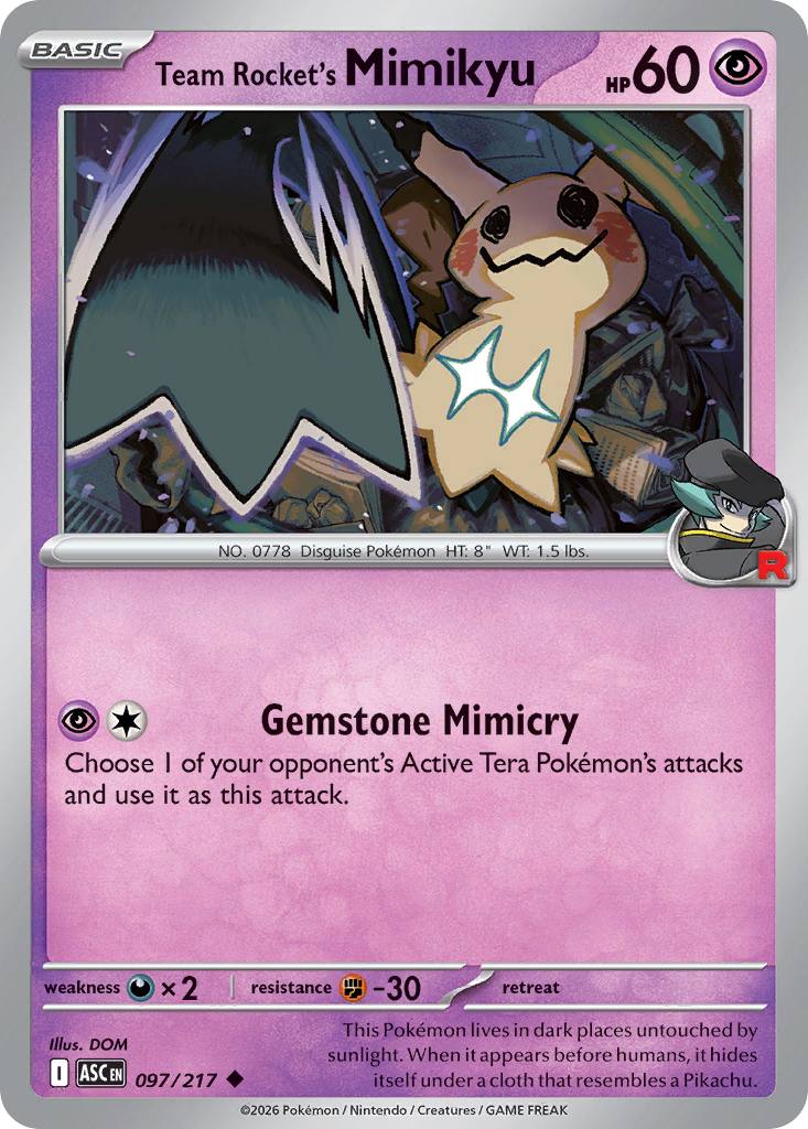 Team Rocket's Mimikyu 97 / 217