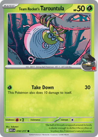 Team Rocket's Tarountula 18 / 217