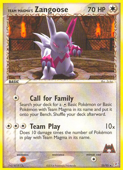 Team Magma's Zangoose 23 / 95